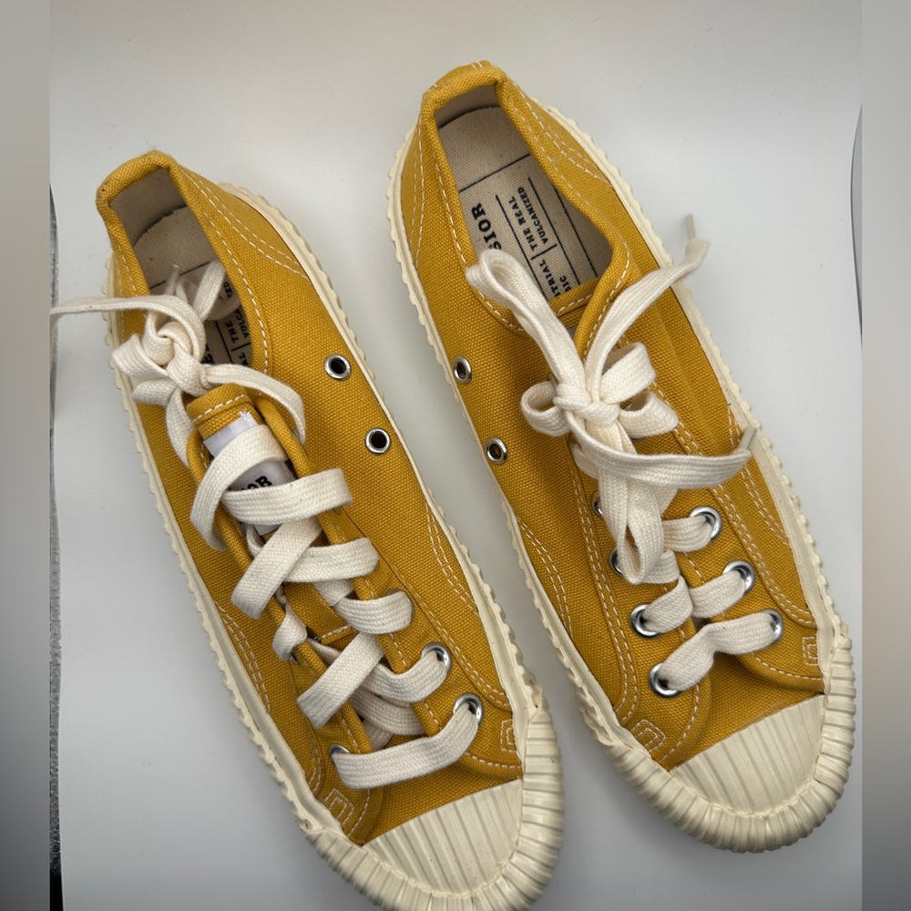 Excelsior Industrial Classic Bolt Low Top Sneakers, Chunky Ridged Soles, Yellow